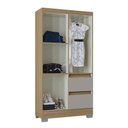 Ver imagem 7 de Guarda Roupa Solteiro 4 Portas 2 gavetas Off-white MDP Nápoles Poquema Móveis