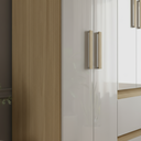 Ver imagem 4 de Guarda Roupa Solteiro 4 Portas 2 gavetas Off-white MDP Nápoles Poquema Móveis