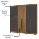 Ver mais imagens de Guarda Roupa Casal 2030230 6 Portas 230 Cm Atacama Grafite Ripado Armoveis
