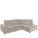 Ver imagem 2 de Sofá de Canto Montreal Retrátil, Reclinável 2,70x2,10 Metros, 4 Lugares, Chaise Fixo, Pillow Top, Be