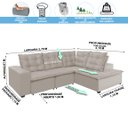 Ver imagem 4 de Sofá de Canto Montreal Retrátil, Reclinável 2,70x2,10 Metros, 4 Lugares, Chaise Fixo, Pillow Top, Be