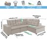 Sofá de Canto Montreal Retrátil, Reclinável 2,70x2,10 Metros, 4 Lugares, Chaise Fixo, Pillow Top, Be - 4