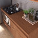 Ver imagem 7 de Conjunto Balcão de Cozinha 1,40m Turim com Cooktop 5 Bocas Essencial 2 Portas 2 Gavetas Nature