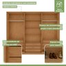 Guarda-roupa Caleb 276cm 3 Portas 9 Gavetas 5 Prateleiras 1 Porta Glass - 8