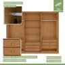 Guarda-roupa Caleb 276cm 3 Portas 9 Gavetas 5 Prateleiras 1 Porta Glass - 9