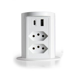 Torre Multiplug 2 Tomadas Elétricas + 2usb (a+c) 10a Branco