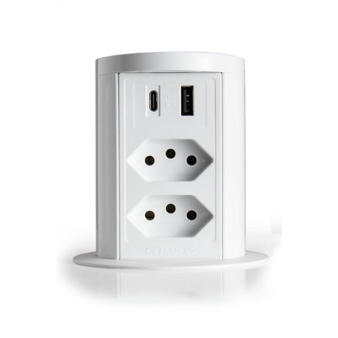 Torre Multiplug 2 Tomadas Elétricas + 2usb (a+c) 10a Branco