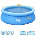 Ver imagem 4 de Piscina Inflável Joy Set 2490l Circular 240cm com Capa Filtro Bomba Forro Vg Plus 220v