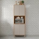 Ver imagem 1 de Torre Quente 4 Portas Nicho para Forno ou Microondas 70 cm Brilhante Celeste Bege/Cinamomo/Offwhite