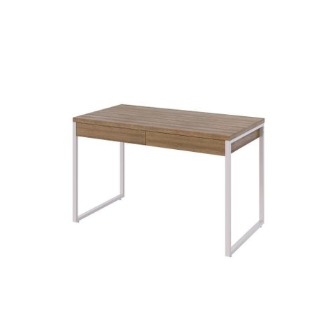 Mesa Office 120x60x75cm C/02 Gavetas Kuadra Lâmina Mel - Est.branca