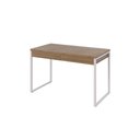 Ver imagem 1 de Mesa Office 120x60x75cm C/02 Gavetas Kuadra Lâmina Mel - Est.branca