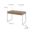 Ver imagem 4 de Mesa Office 120x60x75cm C/02 Gavetas Kuadra Lâmina Mel - Est.branca