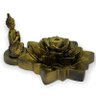 Incensário Cascata Flor De Lotus Buda Mini Dourado 7Cm - 4