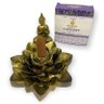 Incensário Cascata Flor De Lotus Buda Mini Dourado 7Cm - 2