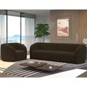 Ver imagem 2 de Sofá Decorativo 3 Lugares 292cm e Poltrona Meris M22 Veludo Marrom - Mpozenato