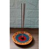 Incensário de Cerâmica Peruano Azul 14 Cm para 3 Incenso - 5