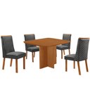 Ver imagem 7 de Mesa de Jantar Olimpia 4 Lugares Quadrada MDF Laminado 90cm Grafite e Naturalle Moderna