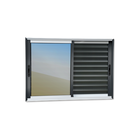 Veneziana Alumínio Elite 3 Folhas Moveis 100 x 150 V.Reflex Mix Preto Brimak