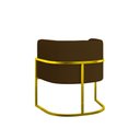 Ver imagem 3 de Poltrona Corino Decorativa Lua Recepção Base Ferro Gold Cor:marrom