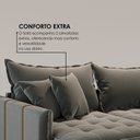 Ver imagem 5 de Sofá Cama Retrátil em Madeira Eucalipto e Linho 220cm Creta Cinza Escuro