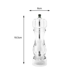 Moedor Triturador Pimenta e Sal Pimenteiro Acrílico 19,5cm - 3