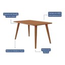 Ver imagem 2 de Mesa de Sala Jantar Adele C/ Tampo Madeirado 130x80cm Carvalho/cinamomo - Cimol