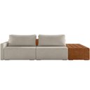 Ver imagem 3 de Sofá Ilha Modular para Sala 232cm com Puff Dublin K01 Bouclê Creme Sintético Caramelo - Lyam