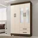 Ver imagem 1 de Roupeiro Copacabana New 4 Portas 2 Gavetas com Espelho Benetil Móveis