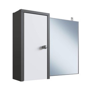 Armário para Banheiro com 1 Porta Grafite Branco Lva04 Versato Nova Móbile