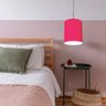 Luminária Pendente Vivare Free Lux Md-4104 Cúpula em Tecido Pink da Canopla Canopla Cinza e Fio - 2