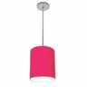 Luminária Pendente Vivare Free Lux Md-4104 Cúpula em Tecido Pink da Canopla Canopla Cinza e Fio - 1