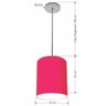 Luminária Pendente Vivare Free Lux Md-4104 Cúpula em Tecido Pink da Canopla Canopla Cinza e Fio - 3