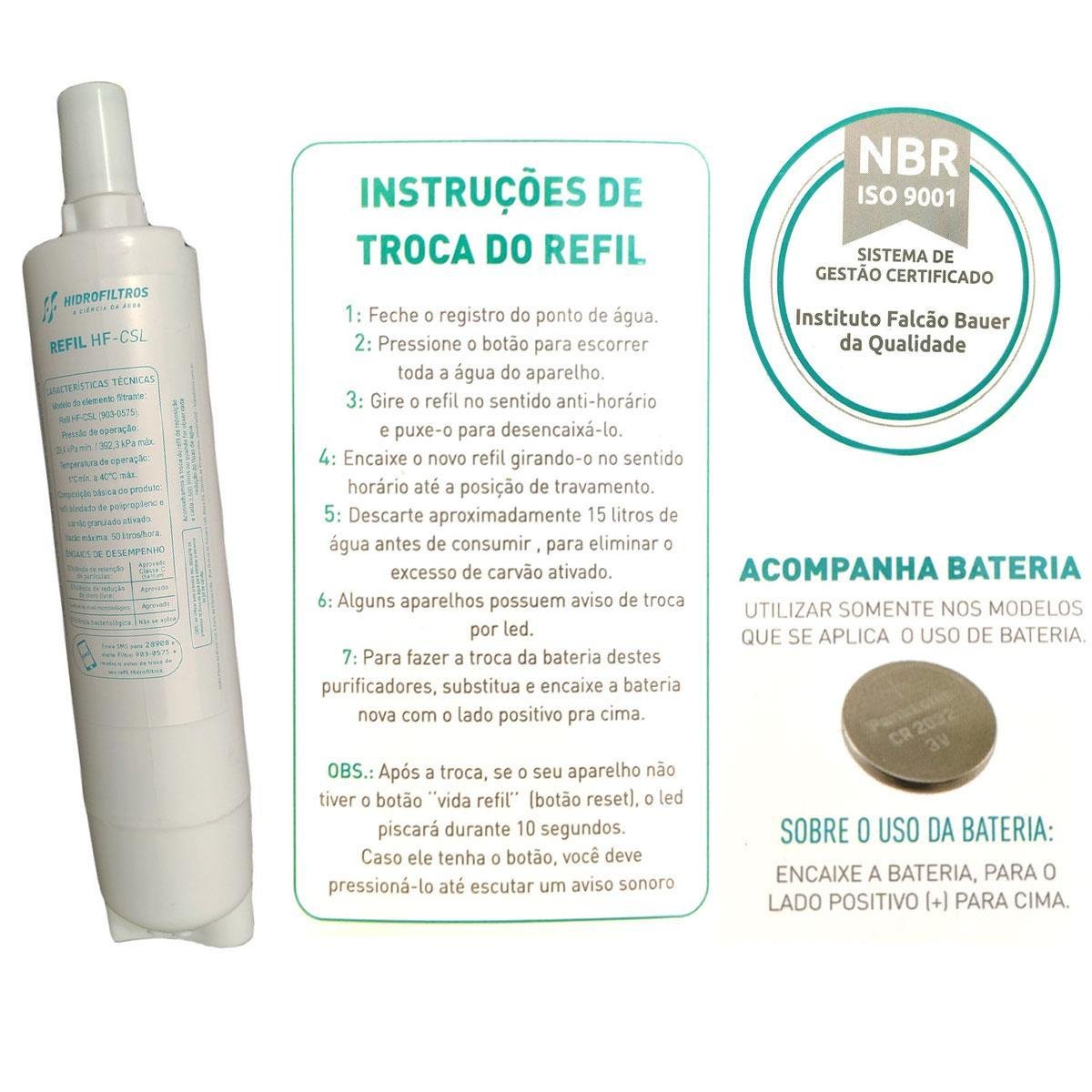 Refil Filtro Consul Cpb33 Af Ab Compatível Purificador Água - 3