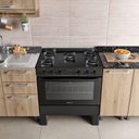 Ver imagem 2 de Fogão 5 Bocas com Mesa de Vidro Milão Glass 300001768 Atlas Preto Bivolt