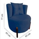 Ver imagem 5 de Kit Namoradeira + Poltrona Decorativa Luna Veludo Azul Marinho