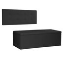 Ver imagem 1 de Kit Painel e Calçadeira Baú Casal 1,40m Berlim Suede - Pallazio Preto