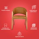 Ver imagem 4 de Kit 6 Cadeiras de Jantar Noah Estofada com Braço Madeira Maciça Corino Caramelo - Arkell