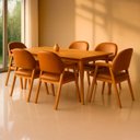 Ver imagem 1 de Kit 6 Cadeiras de Jantar Noah Estofada com Braço Madeira Maciça Corino Caramelo - Arkell