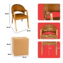 Ver mais imagens de Kit 6 Cadeiras de Jantar Noah Estofada com Braço Madeira Maciça Corino Caramelo - Arkell