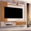 Ver imagem 3 de Painel para Tv de até 55 Polegadas Mdp Muller Wood Ripado - Giga Móveis:off White/nature