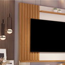 Ver imagem 4 de Painel para Tv de até 55 Polegadas Mdp Muller Wood Ripado - Giga Móveis:off White/nature