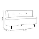 Ver imagem 4 de Sofá 2 Lugares para Sala Living 135cm Pés Palito Korah K04 Veludo Bege - Mpozenato