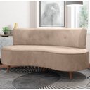 Ver imagem 2 de Sofá 2 Lugares para Sala Living 135cm Pés Palito Korah K04 Veludo Bege - Mpozenato