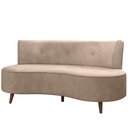 Ver imagem 1 de Sofá 2 Lugares para Sala Living 135cm Pés Palito Korah K04 Veludo Bege - Mpozenato