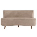 Ver mais imagens de Sofá 2 Lugares para Sala Living 135cm Pés Palito Korah K04 Veludo Bege - Mpozenato