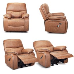 Poltrona do Papai Reclinável Elétrica e Massagem Corino Premium - Xr6097 - Marrom - 7