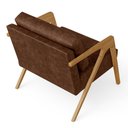 Ver mais imagens de Kit 04 Poltronas Decorativa Sala Estar Pietra Com Estrutura Madeira L02 Couríssimo Marrom-Lyam