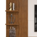Ver imagem 4 de Painel para TV até 60 Polegadas Bento Ripado com Nichos - Freijó/Offwhite