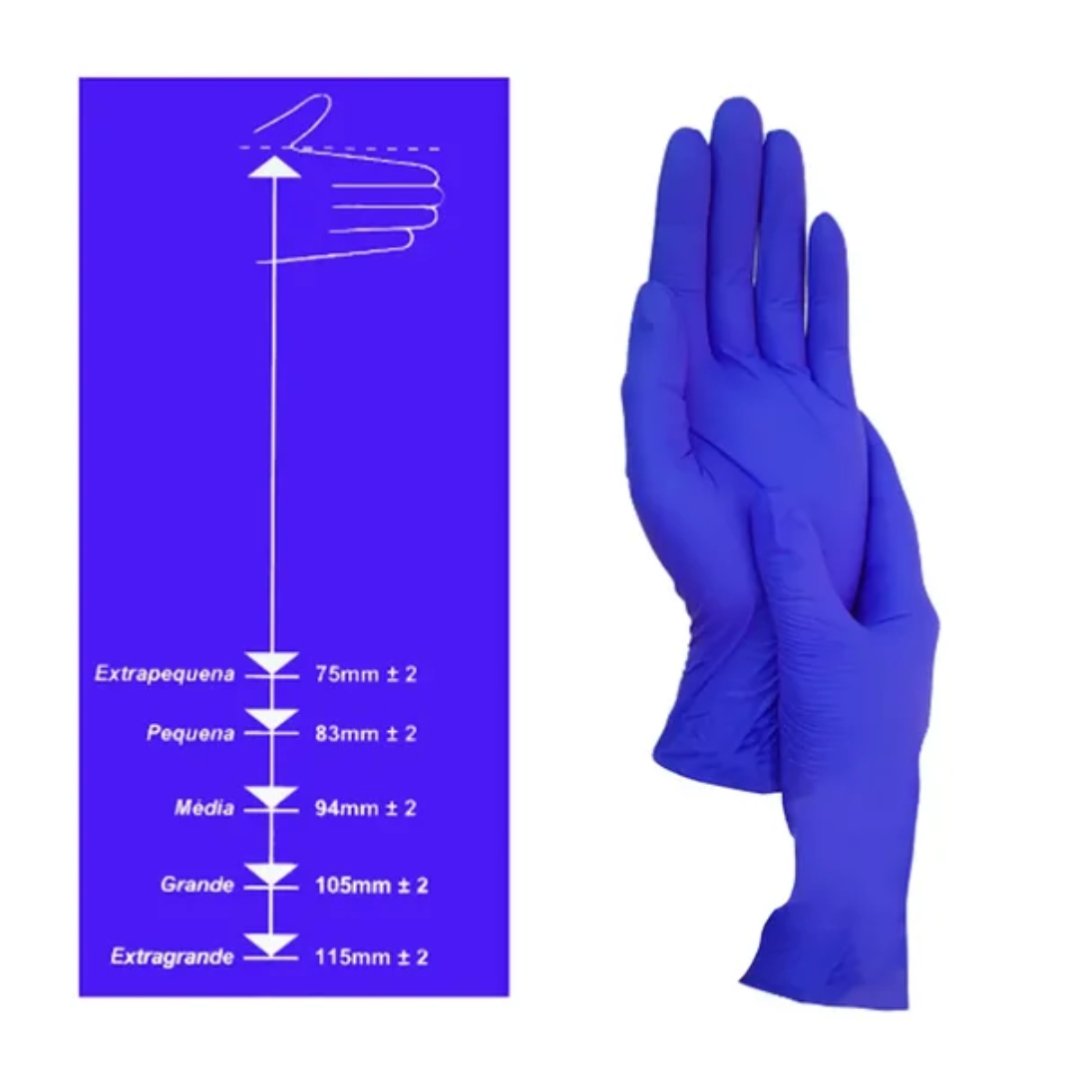 Luva Azul Supermax Sonic Nitrilo Tamanho G - Unidade - 4