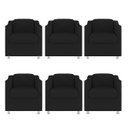 Ver imagem 1 de Kit 6 Poltronas Decorativa Reforçada Recepção Clinica Salão Suede Preto